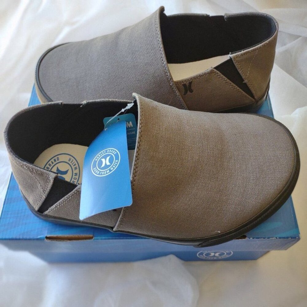 NWT HURLEY Hobart Men's KD Slip-on Sneakers Size 12 NEW IN BOX Gray Grey
